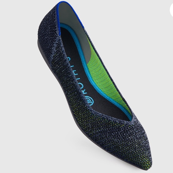Rothy's Shoes - Rothys Metallic Lattice Stitch Pointed Flat sz 8.5